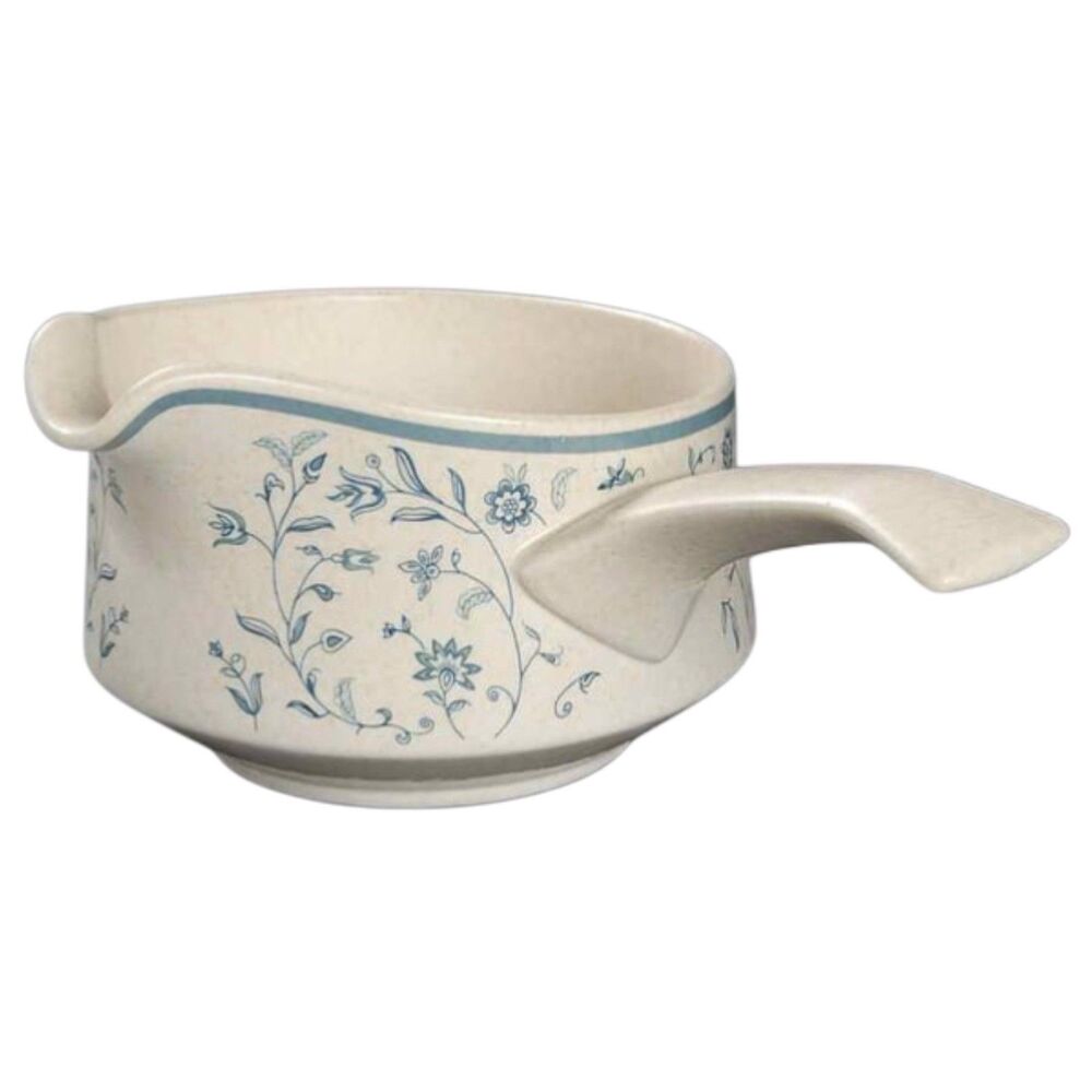 Lenox Temperware Blue Breeze Gravy Boat Vintage 5 3/4x4 5/8" 1970's Flowers